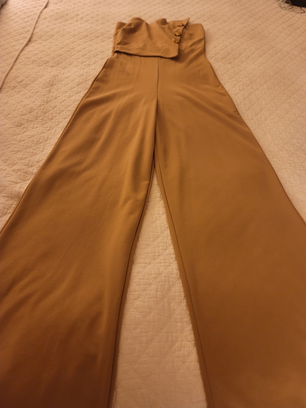 High-Waist Wide-Leg Jumpsuit in Camel